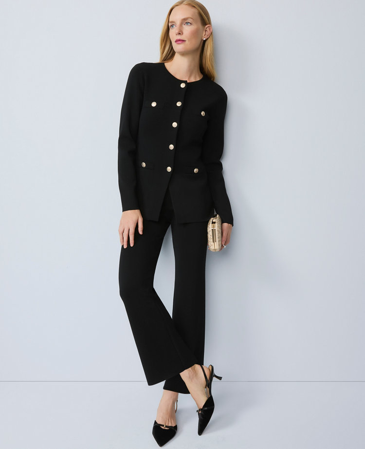 Ann Taylor The Flare Sweater Pant In Black