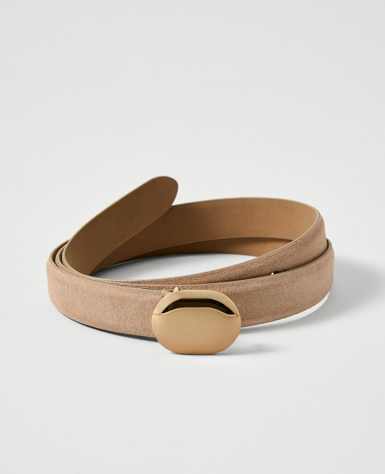 Suede Oval Buckle Belt