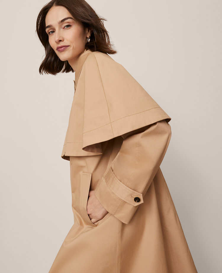 Petite Removable Cape Trench Coat