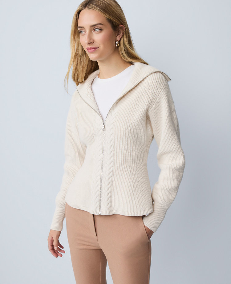 Weekend Collection Cable Sweater Jacket