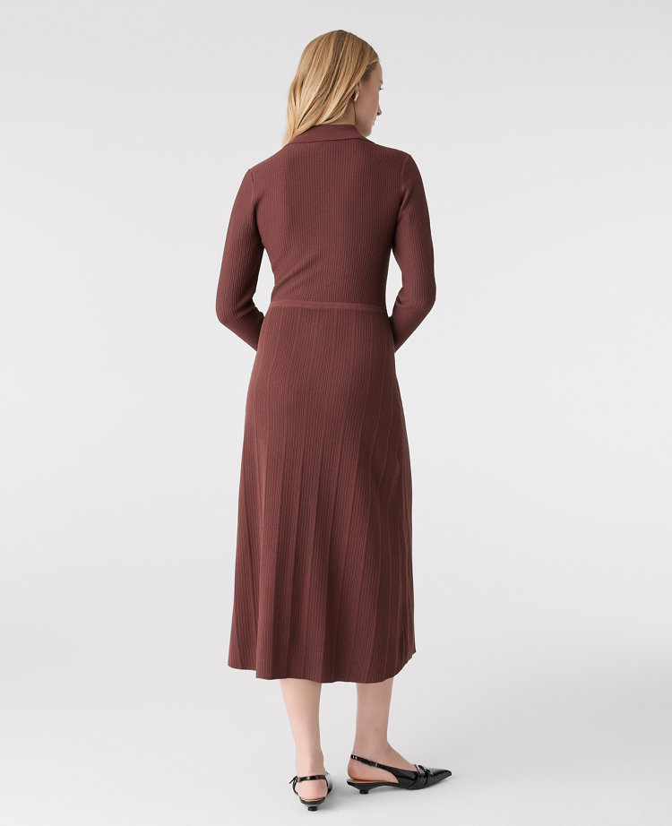 Collared Knit Midi Dress