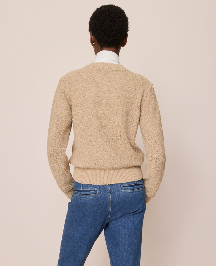 Bouclé Crew Neck Cardigan