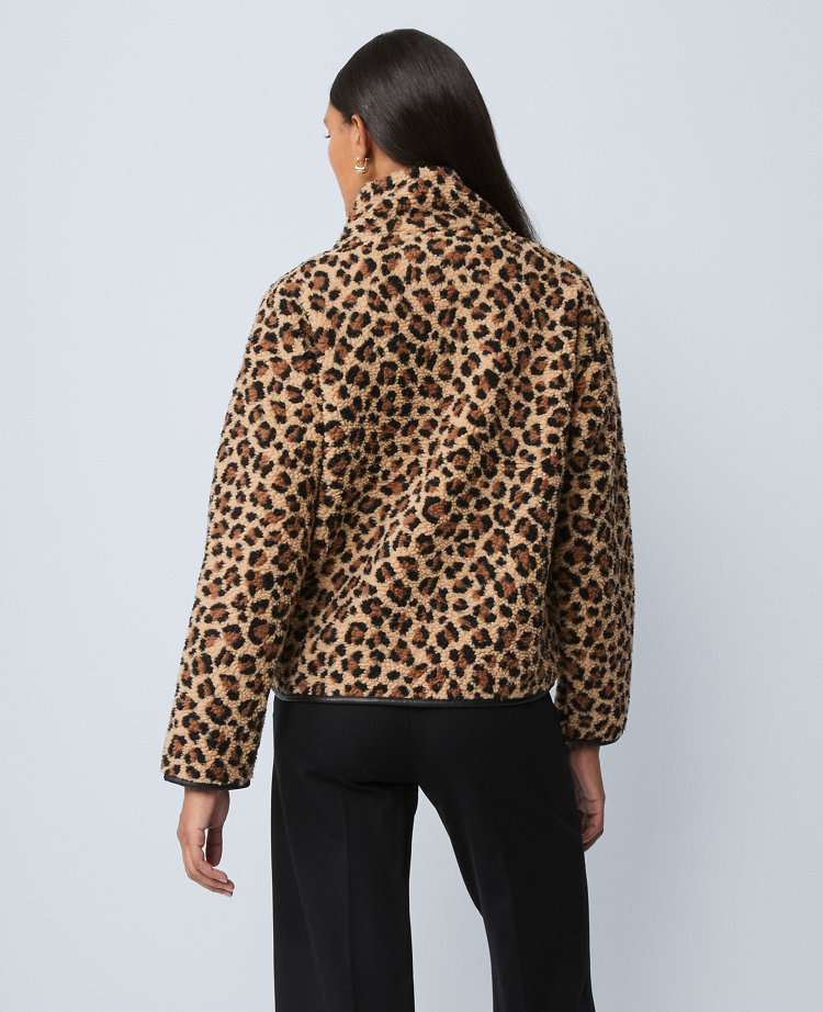 Weekend Collection Animal Print Sherpa Pullover