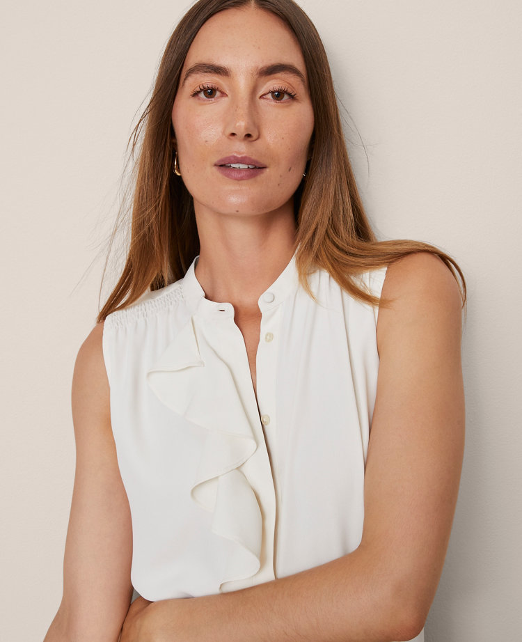 Ruffle Sleeveless Blouse