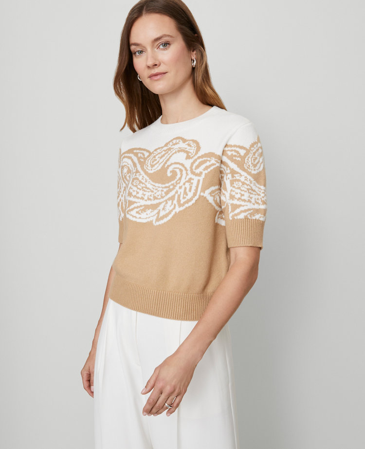 Petite Paisley Jacquard Sweater