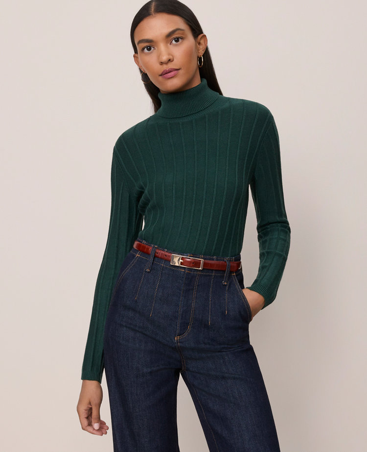 Ribbed Turtleneck Sweater