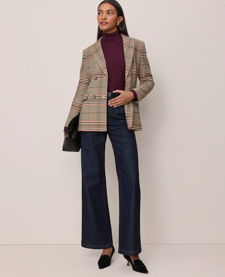 Ann Taylor Ribbed Turtleneck Sweater In Purple