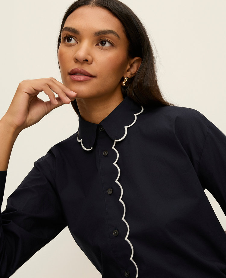 Scallop Trimmed Shirt