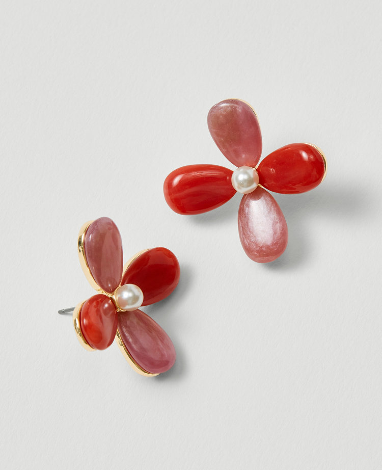 Acetate Flower Stud Earrings