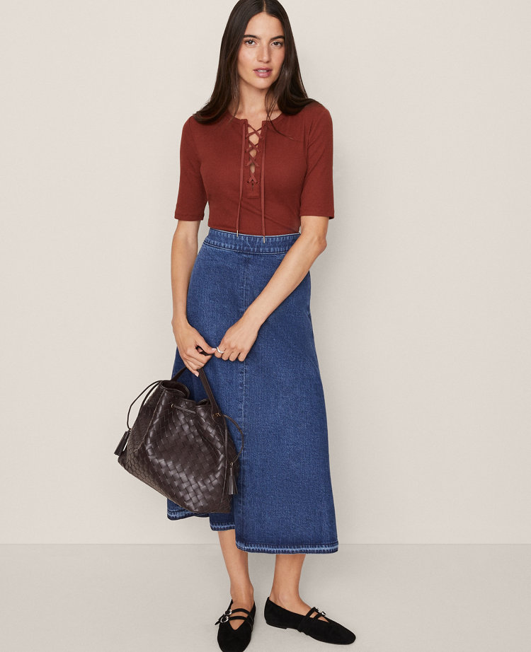 Weekend Collection Denim Midi Skirt