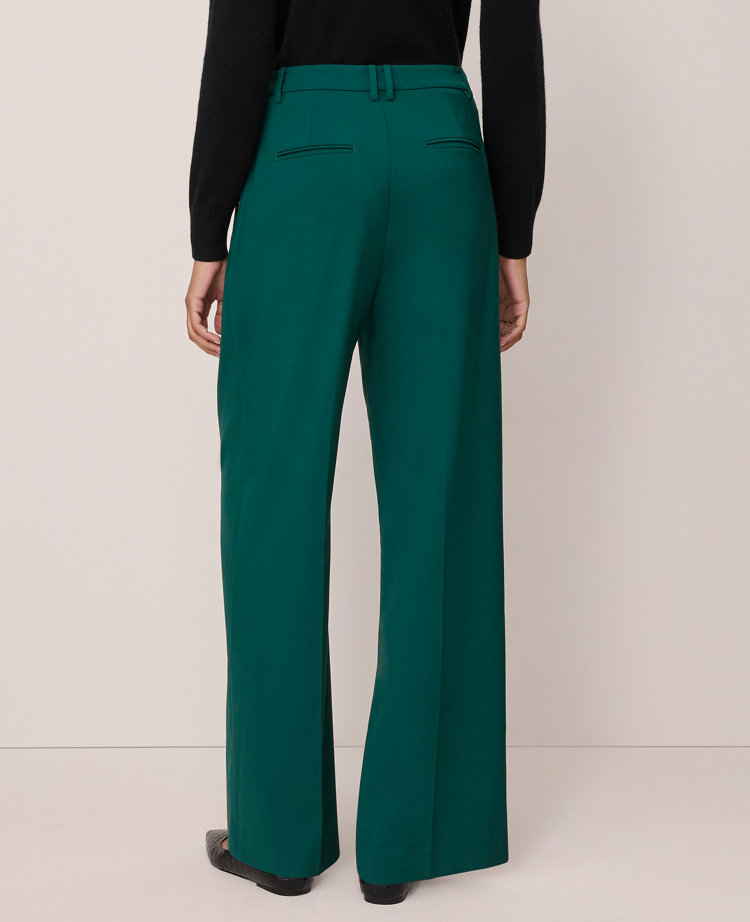 Ann Taylor The Petite Side Button Wide-leg Pant In Green