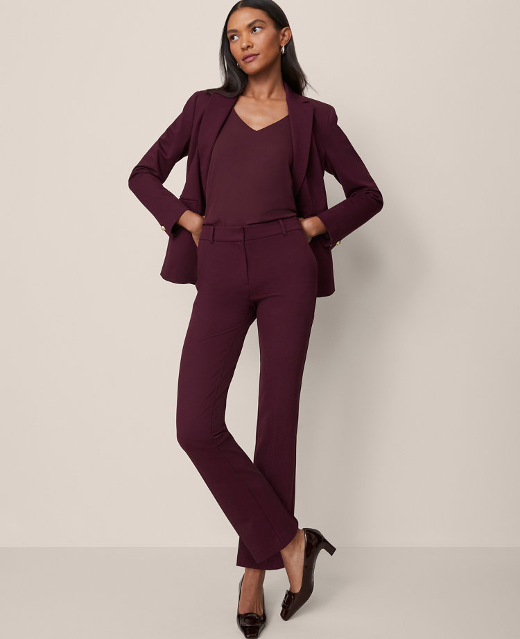 Ann Taylor The Petite Straight Pant In Purple