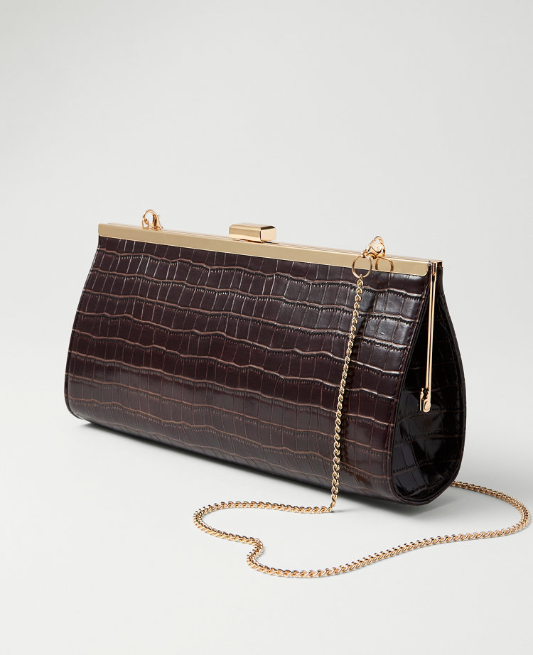 Croco Rectangle Clutch