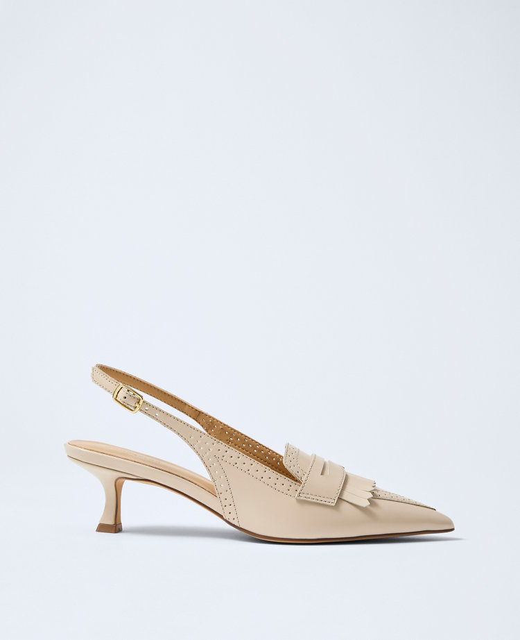 Leather Kiltie Slingback Pump