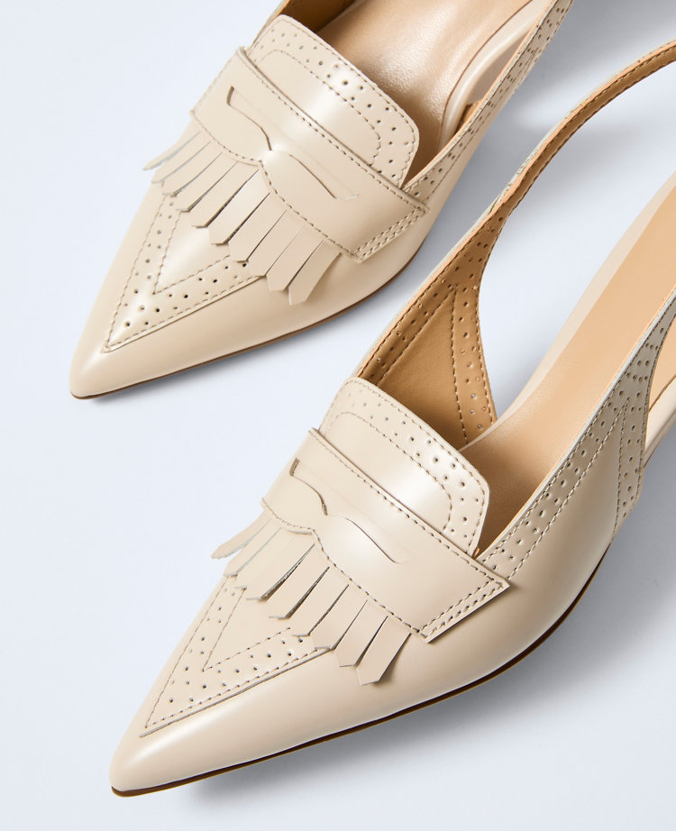 Leather Kiltie Slingback Pump