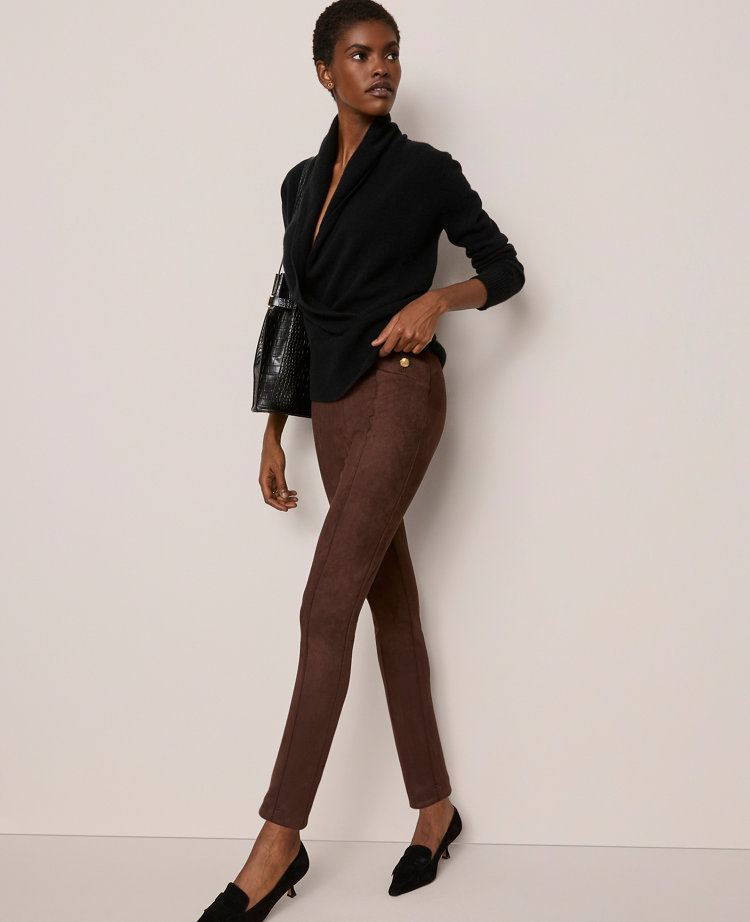 The Petite Polished Legging in Faux Suede