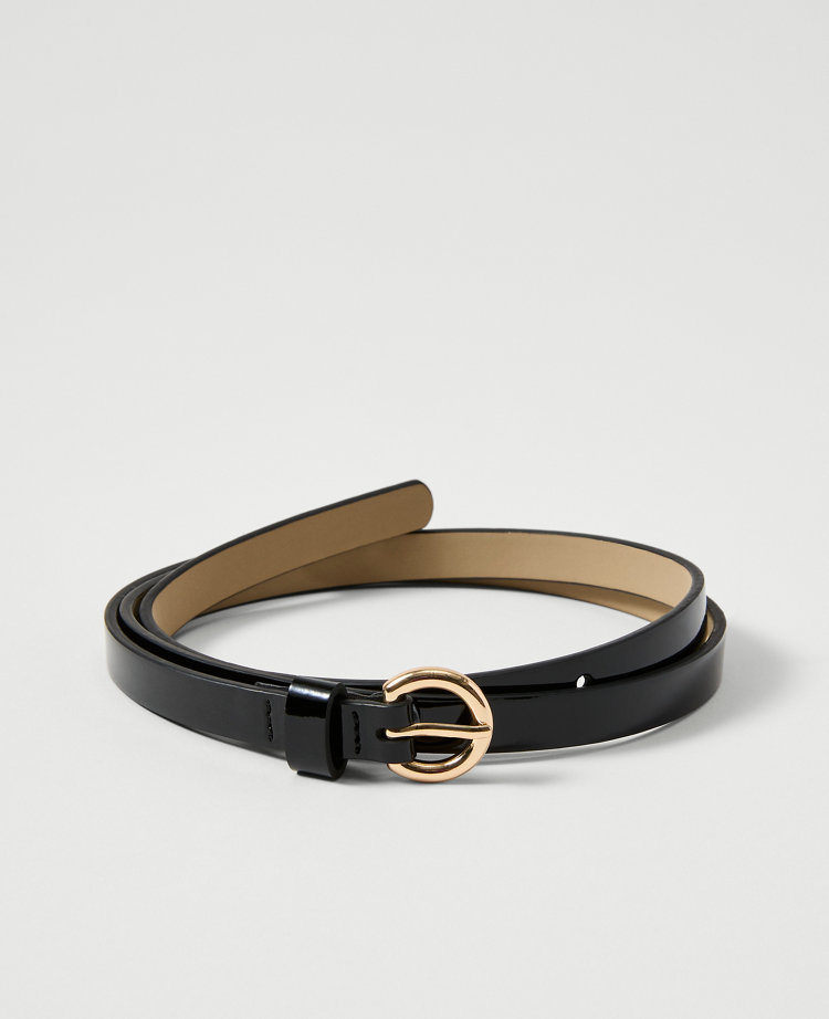 Skinny Patent Leather Belt