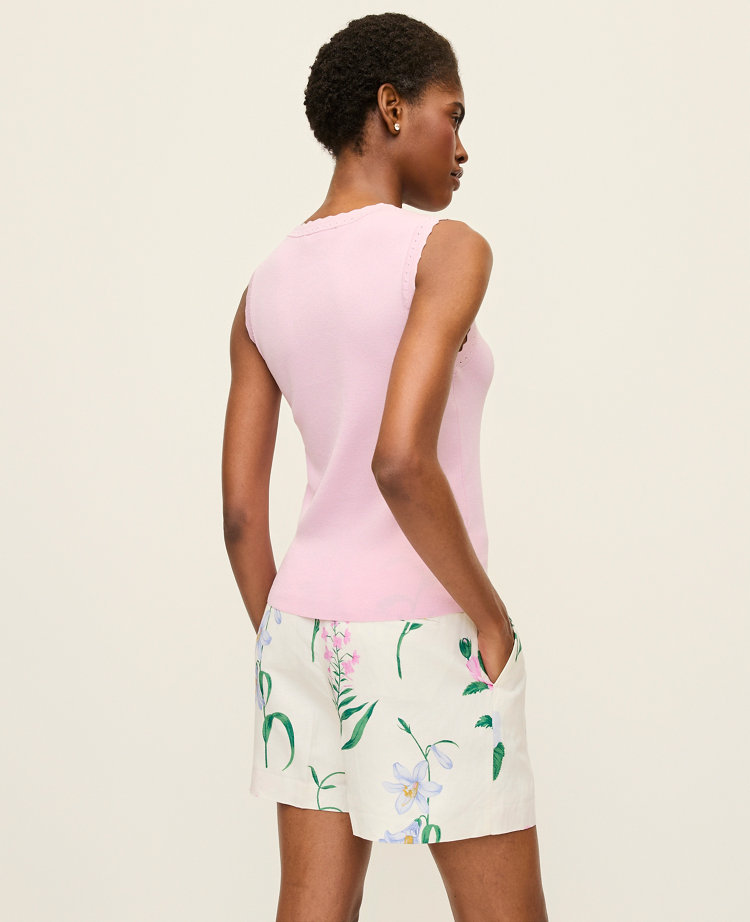 Scallopped Trim Sweater Shell