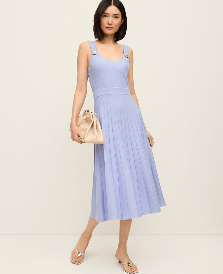 Button Ribbed Sweater Dress