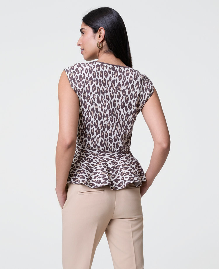 Animal Print Peplum Top