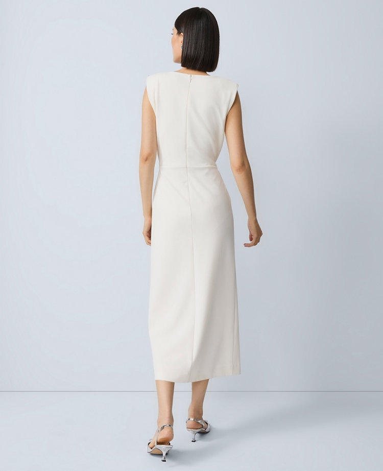Petite Crew Neck Twist Sheath Dress