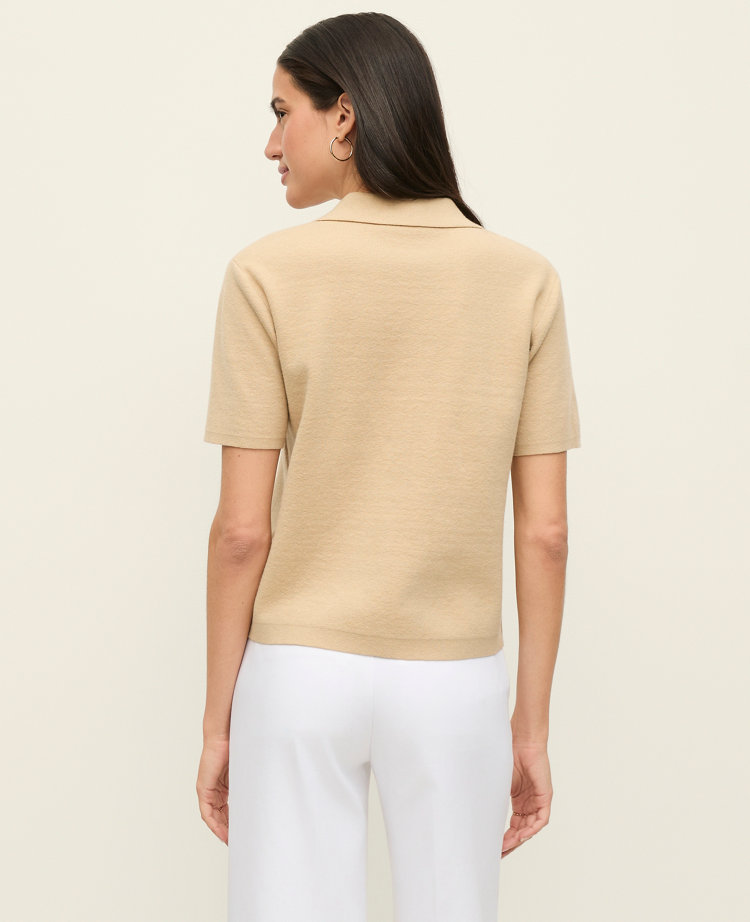 Collared Short Sleeve Cardigan