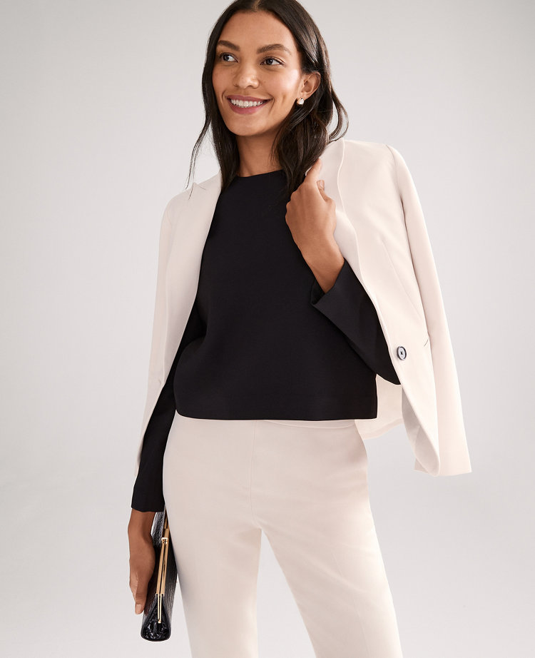 The Belted Blazer in Fluid Crepe