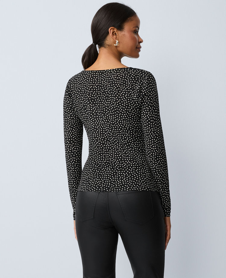 Dotted V-Neck Top