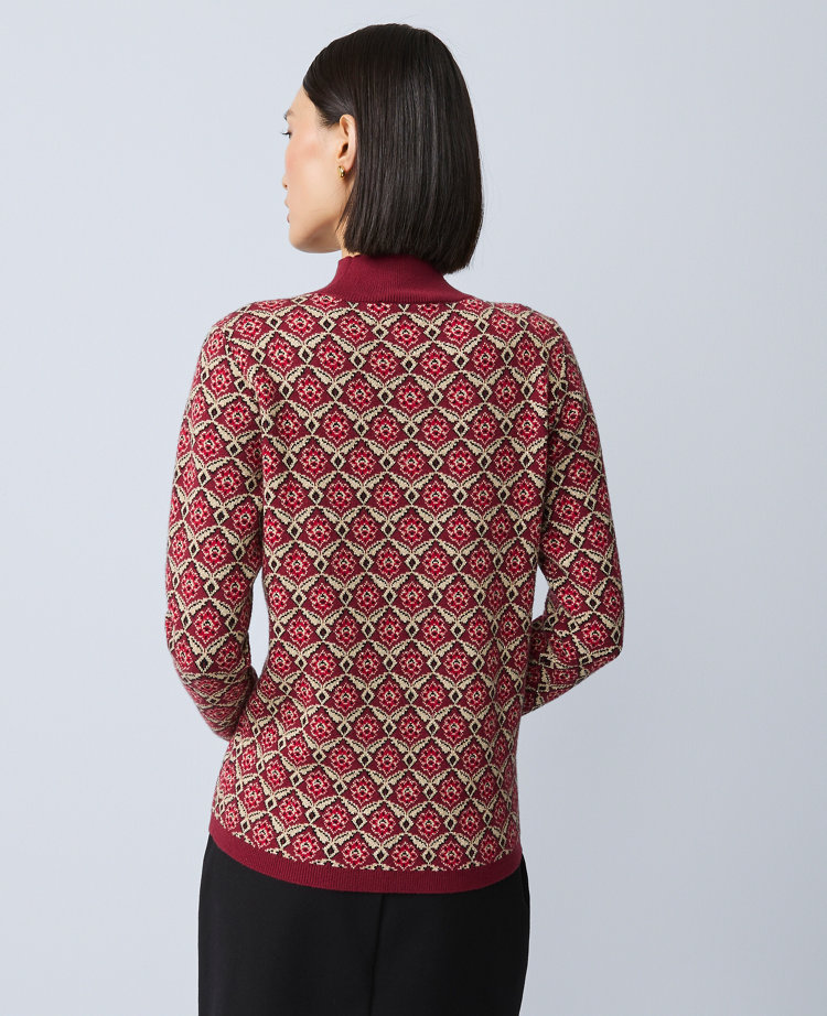 Essential Jacquard Turtleneck Sweater