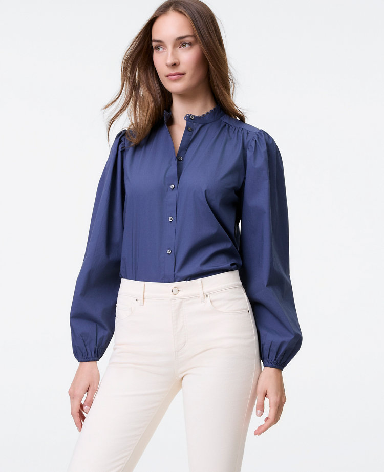 Weekend Collection Embroidered Collar Blouse