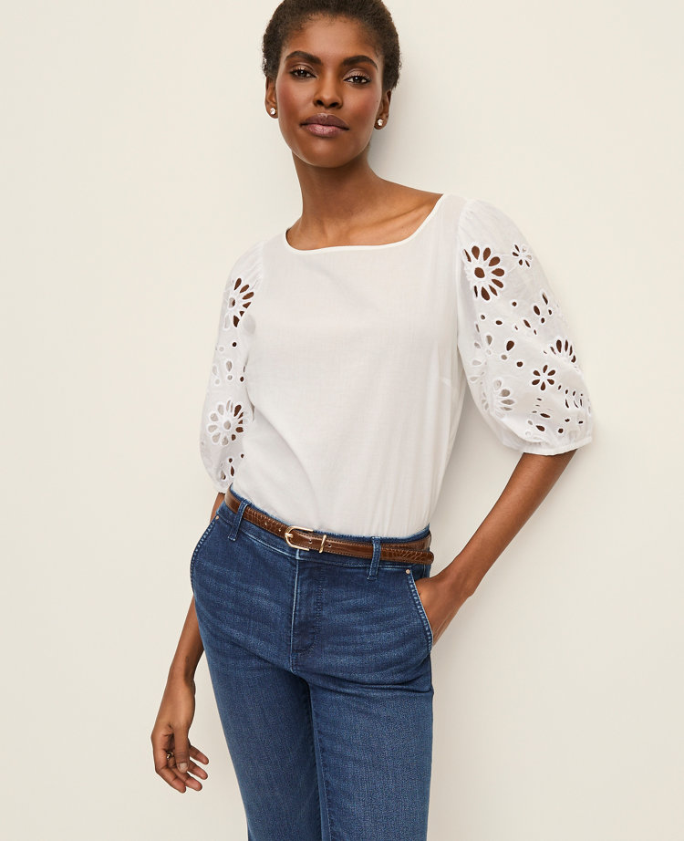 Embroidered Boatneck Popover