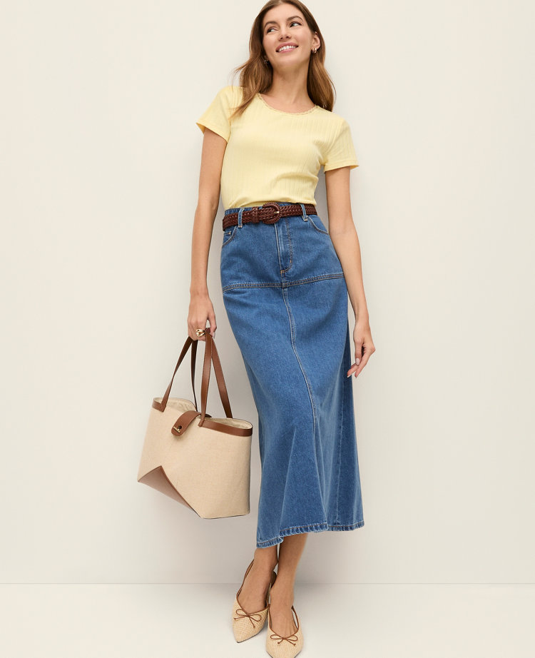 Weekend Collection Denim Midi Skirt
