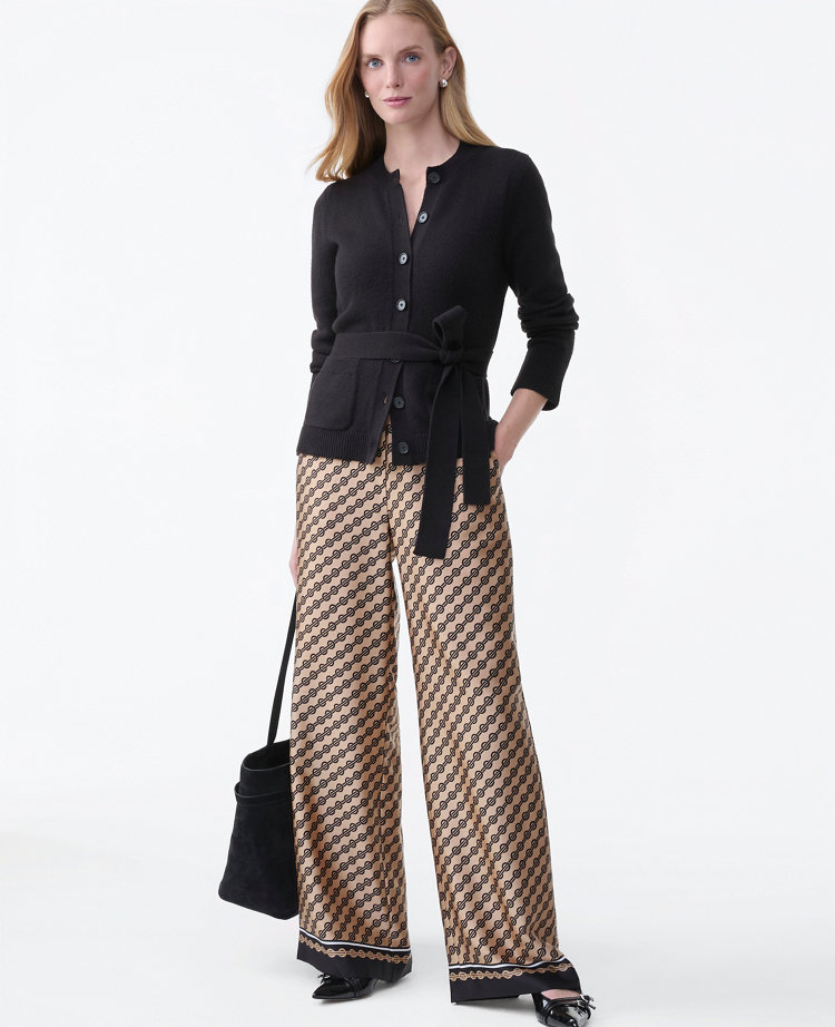 The Easy Wide-Leg Pant in Geo Satin