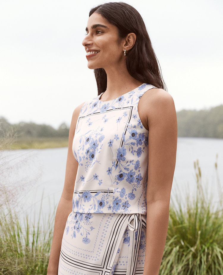 Floral Cropped Halter Shell