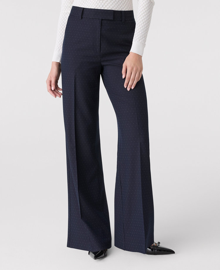 The Dotted Wide-Leg Flare Trouser
