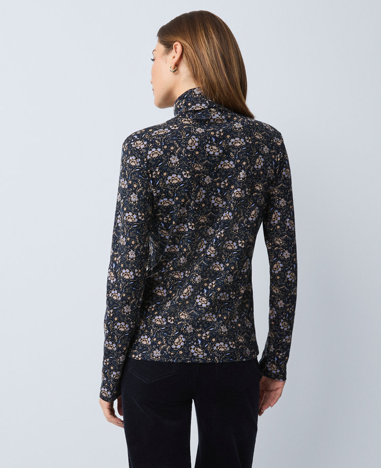 Weekend Collection Floral Turtleneck Top