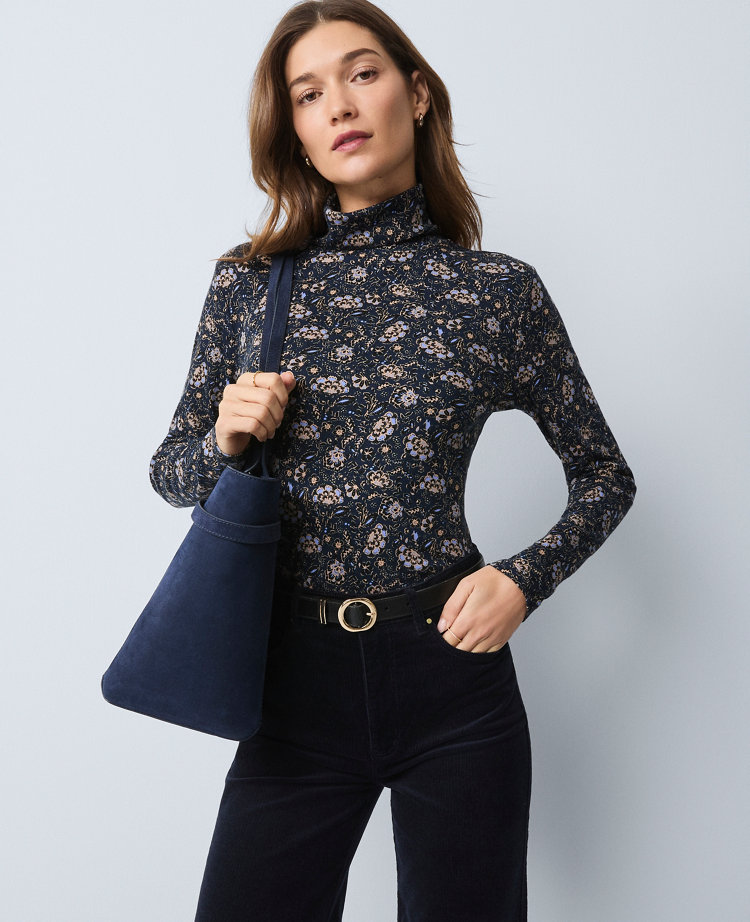 Weekend Collection Floral Turtleneck Top