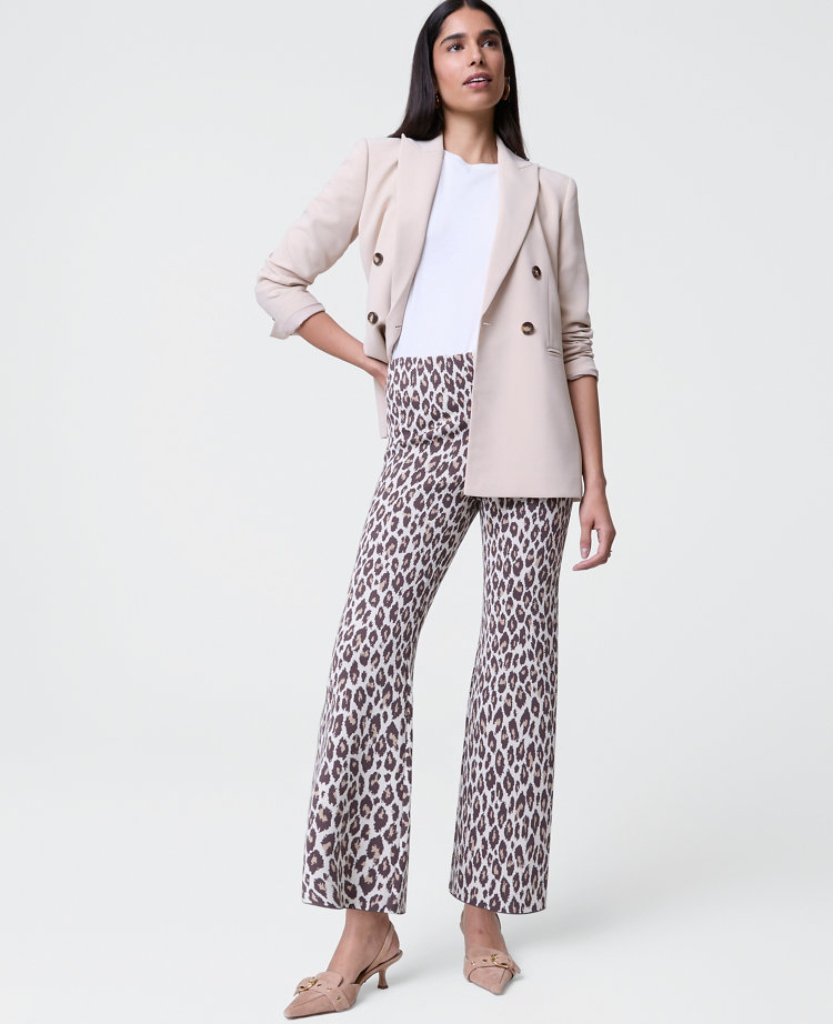 The Flare Sweater Pant in Animal Print