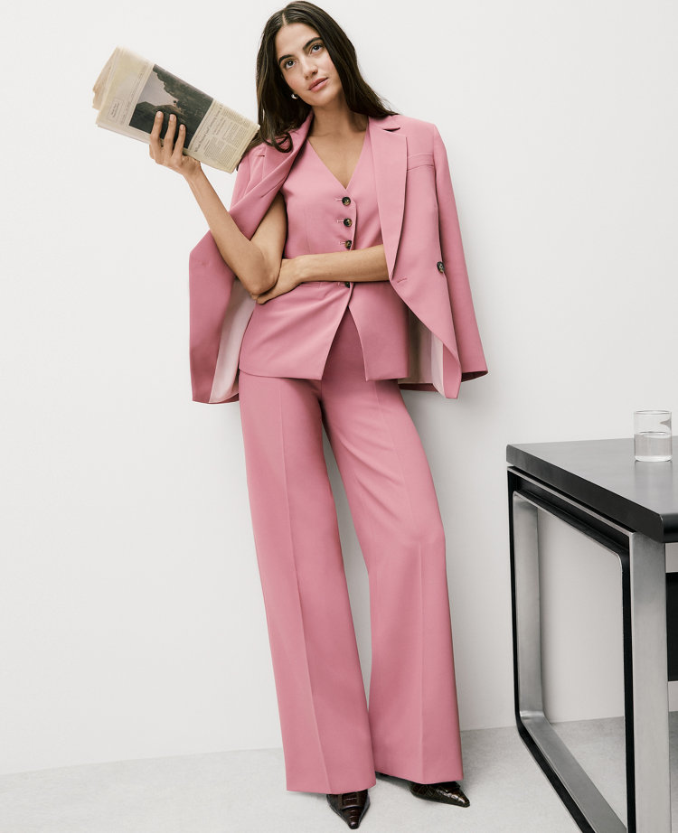 The Wide-Leg Flare Trouser in Fluid Crepe