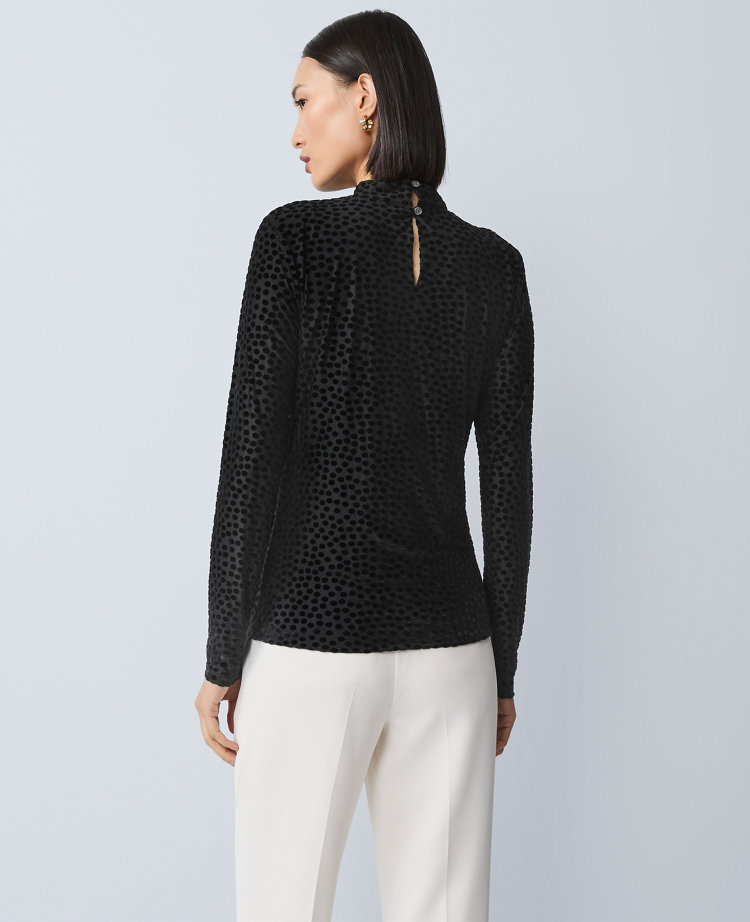 Velvet Mock Neck Top