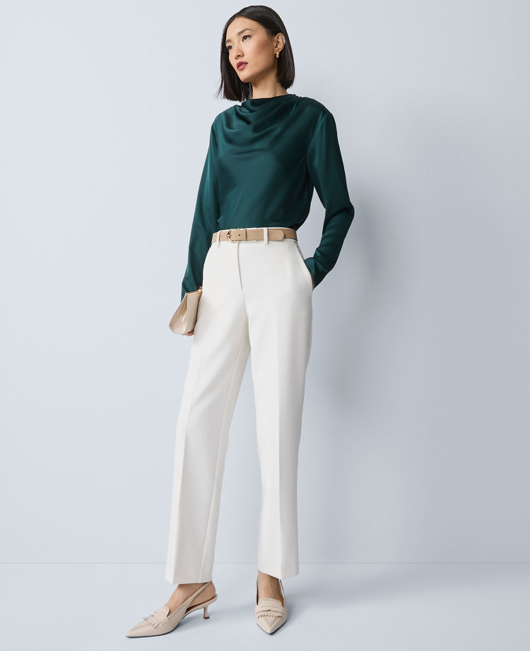 Petite Asymmetric Satin Top