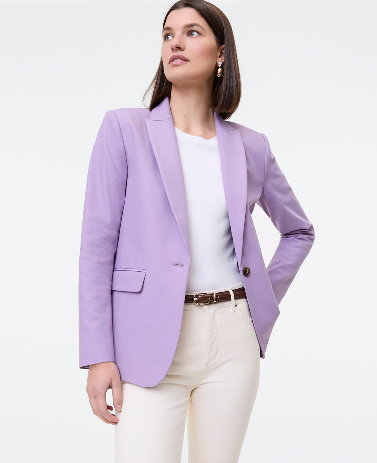 The Petite Longline Blazer in Bi-Stretch Twill