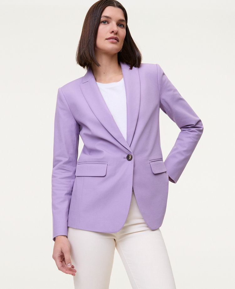 The Petite Longline Blazer in Bi-Stretch Twill
