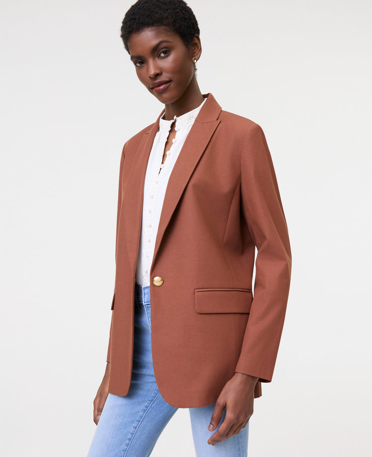 The Petite Longline Blazer in Bi-Stretch Twill