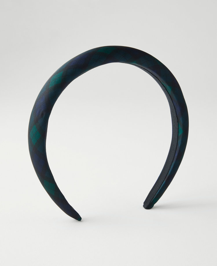 Ann Taylor Tartan Embellished Headband In Black