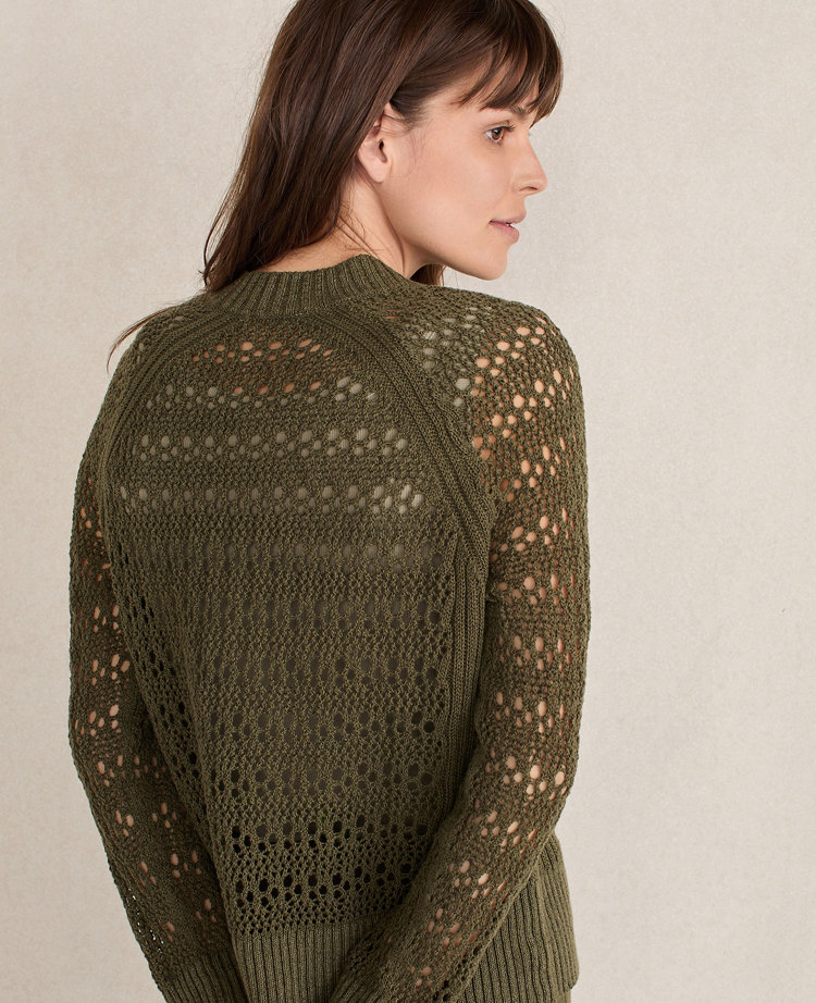 Haven Well Within Organic Cotton Linen Open Stitch Crewneck Sweater