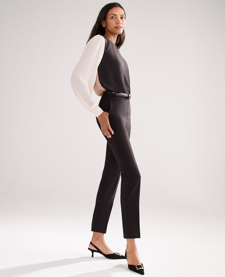 The Petite Relaxed Ankle Pant in Fluid Crepe