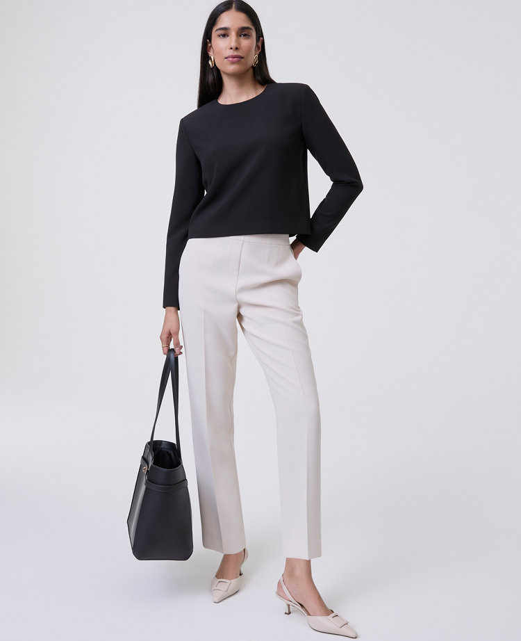 The Petite Relaxed Ankle Pant in Fluid Crepe