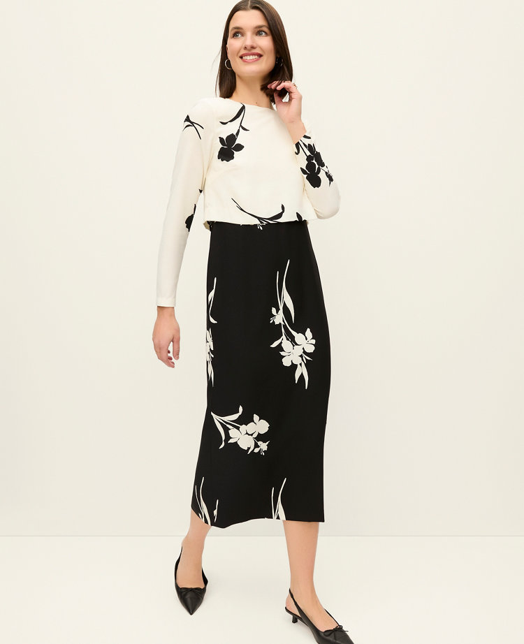 Mixed Floral Sheath Dress