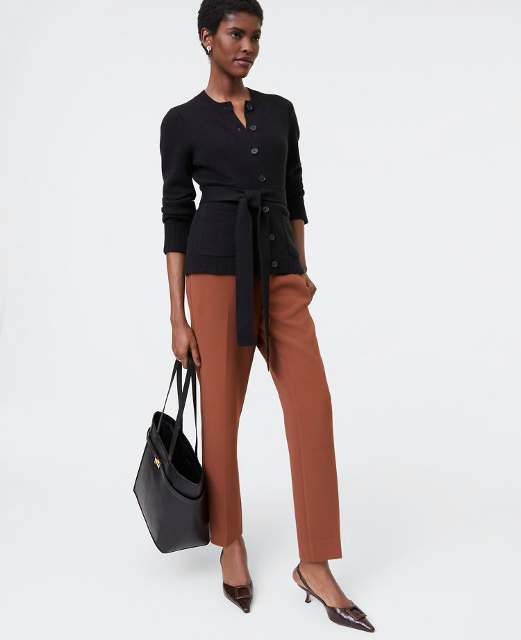 The Petite Relaxed Ankle Pant in Crinkle Crepe